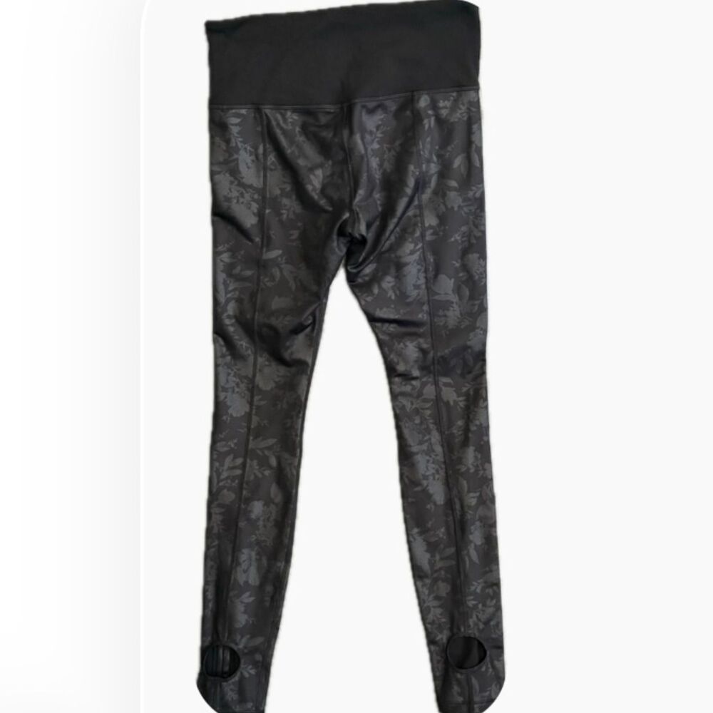 Athleta Black Foil Salutation Stash Midnight Garden Stirrup Leggings High Rise M